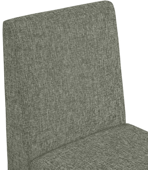 Art Deco Dining Chair with Rich Green Linen Textured Fabric Upholstery, Fabric with Weave, Iron Inner Frame, 18.5" W x 22.5" D x 35" H, Green, Set of 2