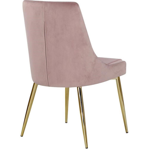 Velvet Upholstered Dining Chair with Sturdy Metal Legs, Set of 2, 19.5" W x 21.5" D x 33.5" H, Pink