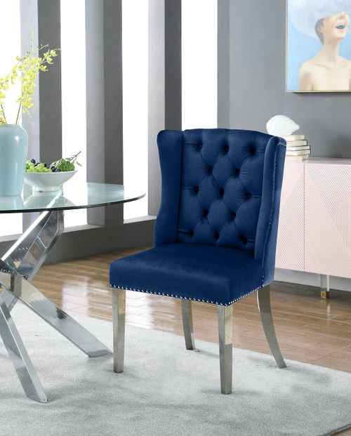 Navy Velvet Dining Chair (Set of 2)