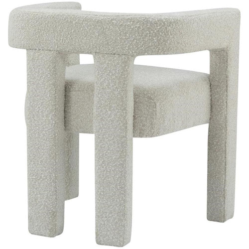 Boucle Fabric Upholstered Accent | Dining Chair, 25" W x 21" D x 27" H, Cream