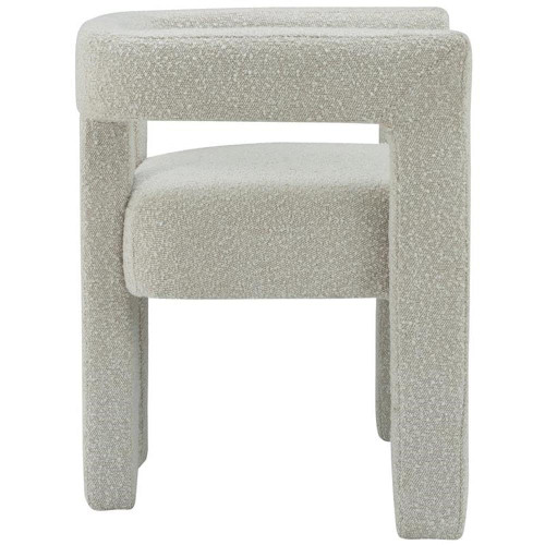 Boucle Fabric Upholstered Accent | Dining Chair, 25" W x 21" D x 27" H, Cream
