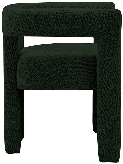 Boucle Fabric Upholstered Accent | Dining Chair, 25" W x 21" D x 27" H, Green