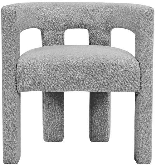 Boucle Fabric Upholstered Accent | Dining Chair, 25" W x 21" D x 27" H, Grey