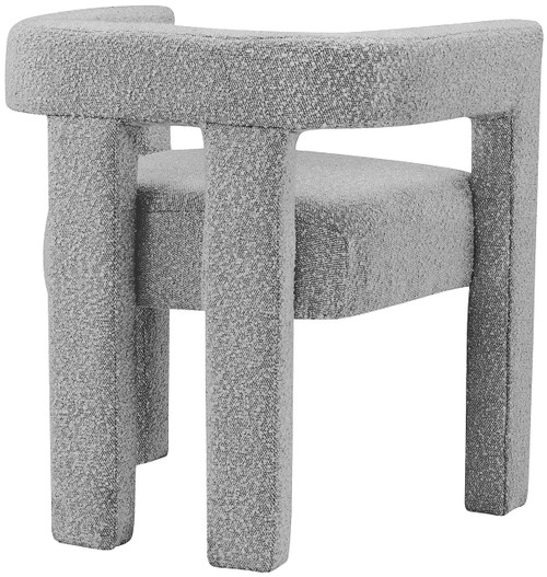 Boucle Fabric Upholstered Accent | Dining Chair, 25" W x 21" D x 27" H, Grey