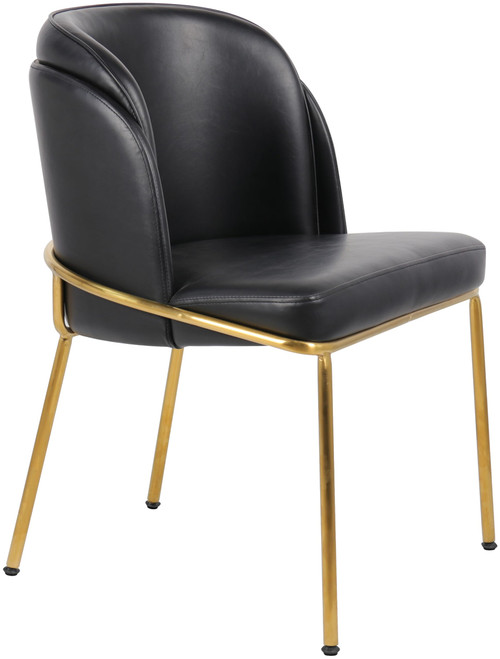 Black Vegan Leather Dining Chair (Set of 2)