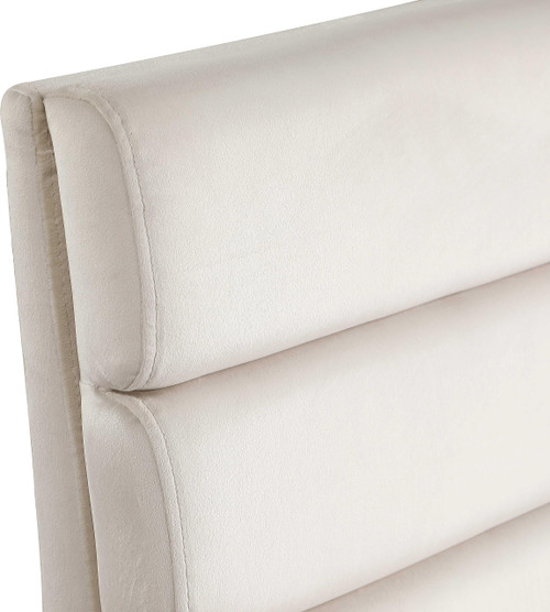 Velvet Upholstered Dining Chair with Luxurious Cream Velvet, Deep Channel Tufted Back, 19" W x 23" D x 34" H, Cream, Set of 2