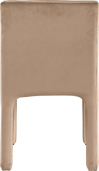 Velvet Upholstered Dining Chair with Luxurious Beige Velvet, Deep Channel Tufted Back, 19" W x 23" D x 34" H, Beige, Set of 2