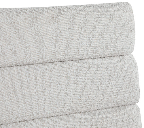 Boucle Fabric Upholstered Dining Chair, Rich Cream Boucle Fabric, Deep Channel Tufted Back, 19" W x 23" D x 34" H, Cream, Set of 2