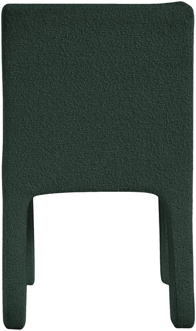 Green Boucle Fabric Dining Chair