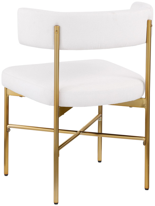 Dining Chair with Rich Cream Durable Linen Textured Fabric Upholstery, Metal Frame, 22" W x 21" D x 29.5" H, Cream, Set of 2