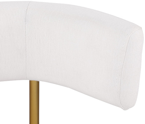 Dining Chair with Rich Cream Durable Linen Textured Fabric Upholstery, Metal Frame, 22" W x 21" D x 29.5" H, Cream, Set of 2