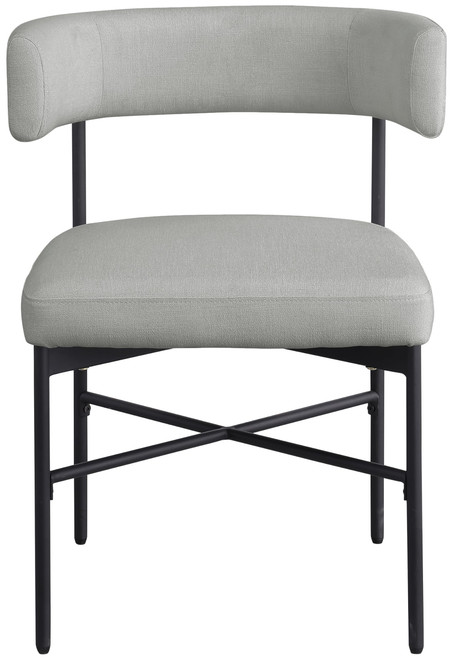 Grey Linen Textured Fabric Dining Chair (Set of 2)