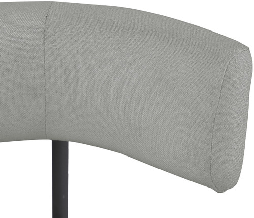 Grey Linen Textured Fabric Dining Chair (Set of 2)
