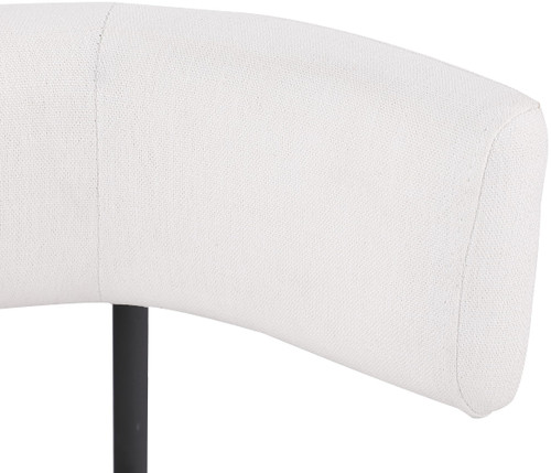 Dining Chair with Rich Cream Durable Linen Textured Fabric Upholstery, Metal Frame, 22" W x 21" D x 29.5" H, Cream, Set of 2