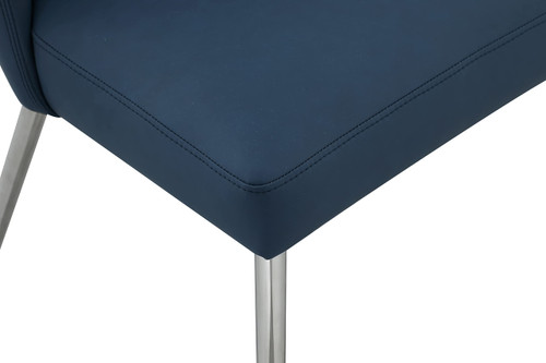 Navy Vegan Leather Dining Chair