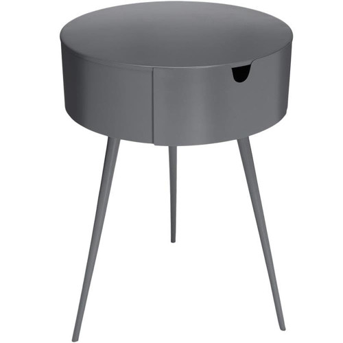 Durable Metal Side Table/Nightstand, 16" W x 16" D x 23" H, Grey