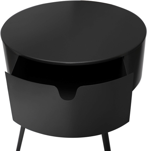 Durable Metal Side Table/Nightstand, 16" W x 16" D x 23" H, Navy