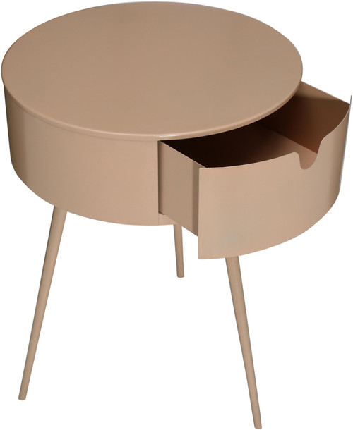 Durable Metal Side Table/Nightstand, 16" W x 16" D x 23" H, Pink