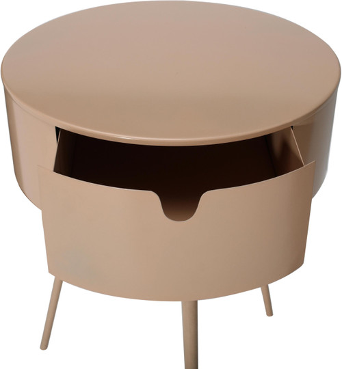 Durable Metal Side Table/Nightstand, 16" W x 16" D x 23" H, Pink