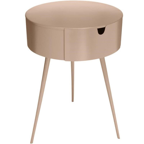 Durable Metal Side Table/Nightstand, 16" W x 16" D x 23" H, Pink