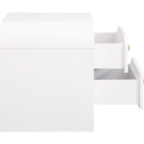 Rich Wood Veneer Nightstand with Complete Sets of Gold and Chrome Handles Included, White, 26" W x 18.5" D x 22" H