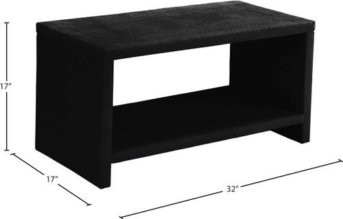 Velvet Upholstered Nightstand, Black, 31.5" W x 16.5" D x 16.5" H
