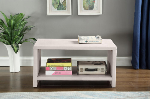 Velvet Upholstered Nightstand, Cream, 31.5" W x 16.5" D x 16.5" H