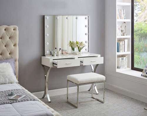 Mirror, Chrome Stainless Steel Frame, 39.5" W x 3.5" D x 31.5" H