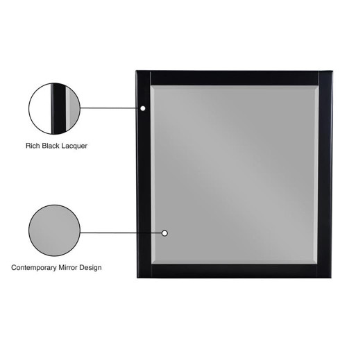 Glass Mirror, Rich Black Finish, 36" W x 1" D x 38" H