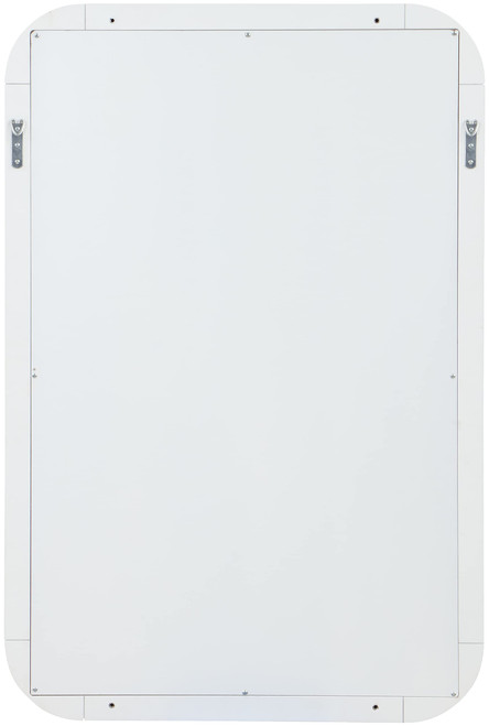 Mirror with Rich Wood Frame and White Finish, 28" W x 1.5" D x 42" H, White