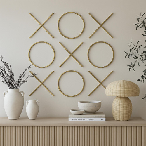 Stainless Steel Wall Decor, Gold, 66.75" W x .75" D x 66.75" H