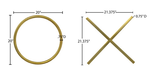 Stainless Steel Wall Decor, Gold, 66.75" W x .75" D x 66.75" H
