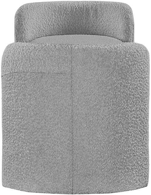 Boucle Fabric Upholstered Bench with Rounded Arms, Grey, 52.5" W x 21" D x 22" H