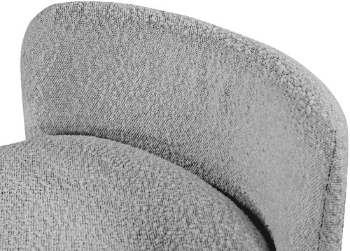 Boucle Fabric Upholstered Bench with Rounded Arms, Grey, 52.5" W x 21" D x 22" H