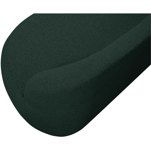Boucle Fabric Upholstered Bench with Curved Back Design, Green, 62" W x 23" D x 24" H