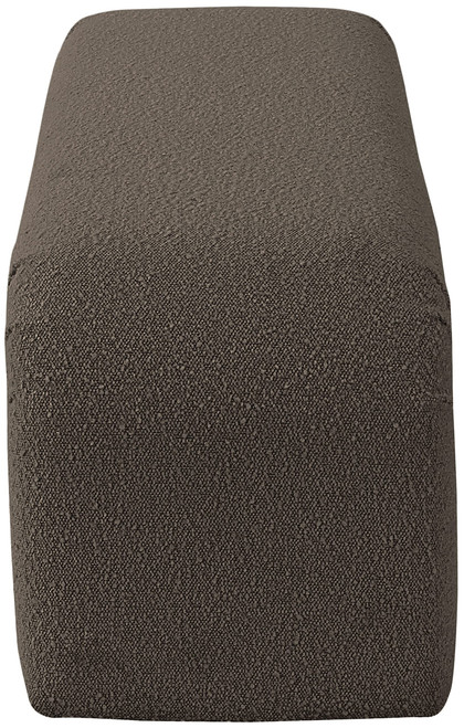 Boucle Fabric Upholstered Bench with Rich Brown Boucle Fabric, Curved Contemporary Design, 52" W x 15.5" D x 17.5" H, Brown