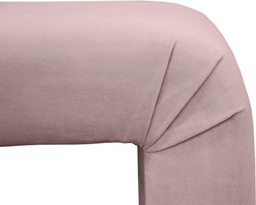 Velvet Upholstered Bench, 53" W x 14.75" D x 18.25" H, Pink
