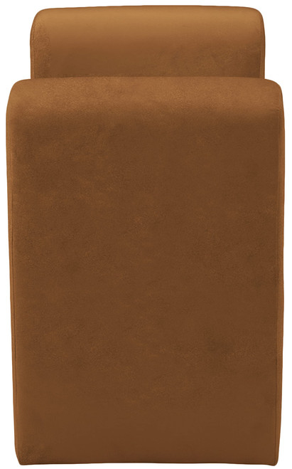 Velvet Upholstered Bench with Soft Saddle Velvet and Curved Arms, 31" W x 17" D x 24.5" H, Saddle