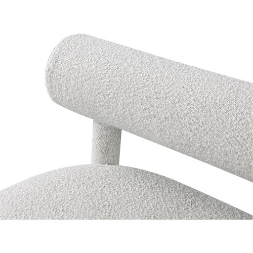 Boucle Fabric Upholstered Bench with Rich Cream Boucle Fabric, Solid Wood Frame, 59" W x 26" D x 28.5" H, Cream