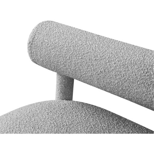 Boucle Fabric Upholstered Bench with Rich Grey Boucle Fabric, Solid Wood Frame, 59" W x 26" D x 28.5" H, Grey