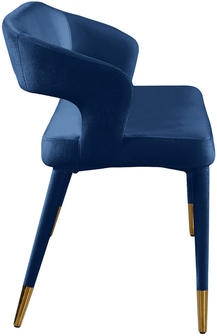 Upholstered Rounded Back Bench, Navy, 58.5" W x 21" D x 30" H