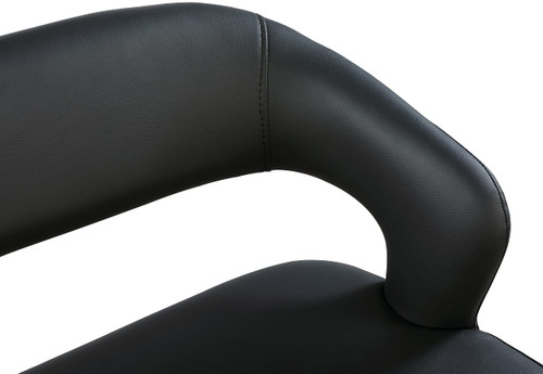 Upholstered Rounded Back Bench, Black, 58.5" W x 21" D x 30" H