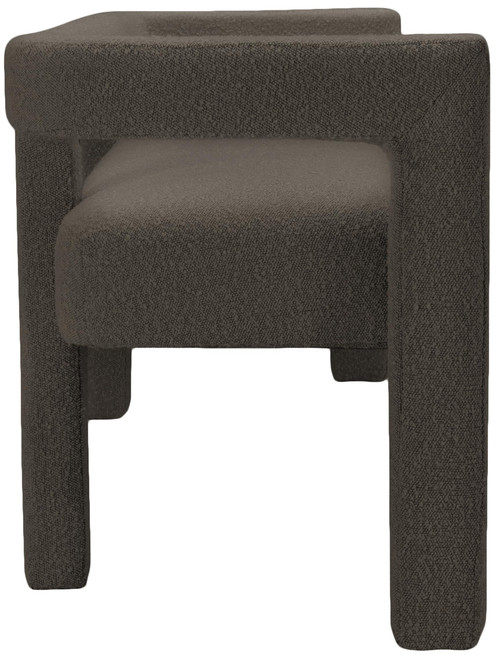 Boucle Fabric Upholstered Bench, Brown, 66.5" L x 21" D x 27" H