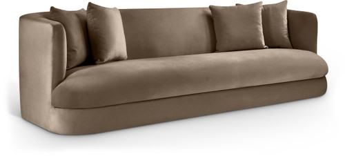 Sofa with Ultra Luxe Taupe 460 GSM Velvet, Solid Wood Frame, 93.5" W x 36" D x 30" H, Taupe