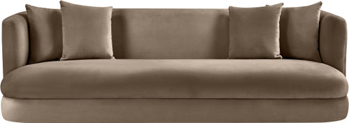 Sofa with Ultra Luxe Taupe 460 GSM Velvet, Solid Wood Frame, 93.5" W x 36" D x 30" H, Taupe