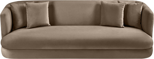 Sofa with Ultra Luxe Taupe 460 GSM Velvet, Solid Wood Frame, 93.5" W x 36" D x 30" H, Taupe