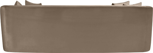 Sofa with Ultra Luxe Taupe 460 GSM Velvet, Solid Wood Frame, 93.5" W x 36" D x 30" H, Taupe
