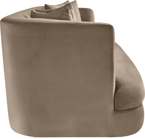 Sofa with Ultra Luxe Taupe 460 GSM Velvet, Solid Wood Frame, 93.5" W x 36" D x 30" H, Taupe