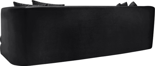 Sofa with Ultra Luxe Black 460 GSM Velvet, Solid Wood Frame, 93.5" W x 36" D x 30" H, Black