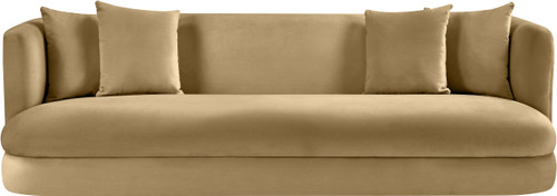 Sofa with Ultra Luxe Camel 460 GSM Velvet, Solid Wood Frame, 93.5" W x 36" D x 30" H, Camel